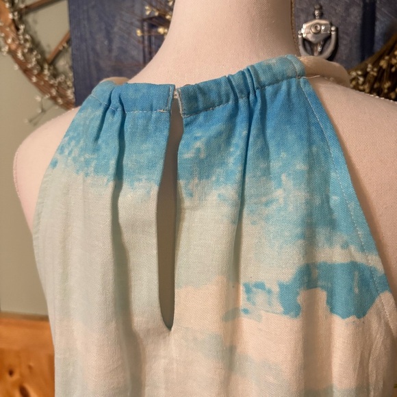 London Times Multicolor Beach Scene Linen Blend Dress NWT size 10 - Picture 6 of 15